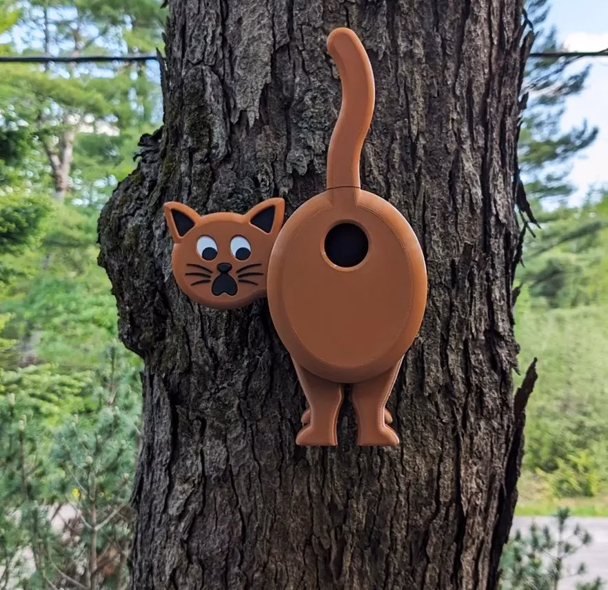 Vogelhaus Katze | Origineller Nistkasten für kleine Gartenvögel