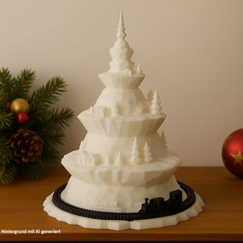Weihnachtsbaum mit Zug | Besondere Weihnachtsdeko