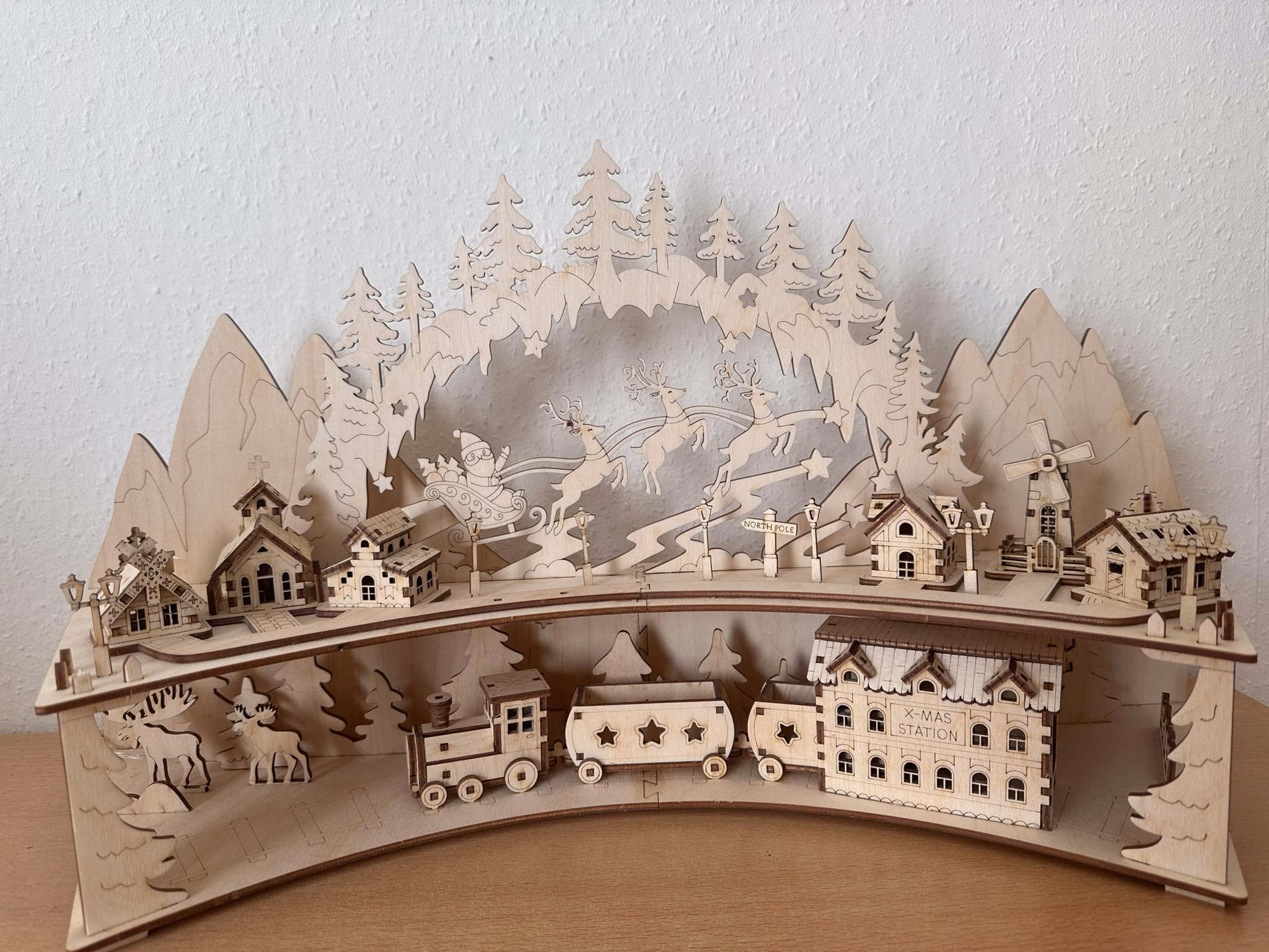 Weihnachtsdorf mit Lokomotive | Winterliche Weihnachtsdeko