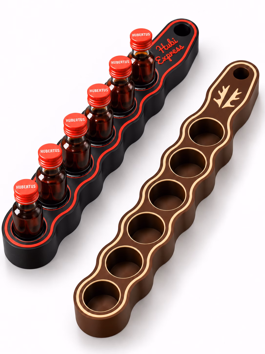 Hubiträger für 6 Hubertus Mini Flaschen | personalisierbar | 20 ml Flaschenhalter