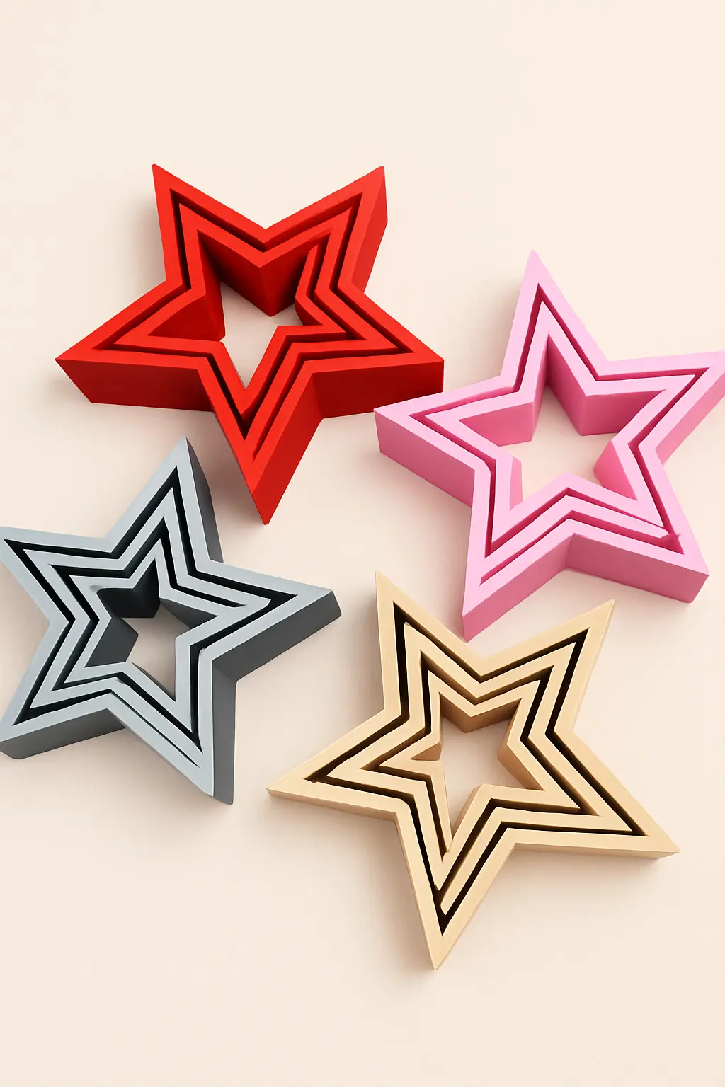 Weihnachtssterne im 3er Set – Deko zum Selbstgestalten – Bild 5