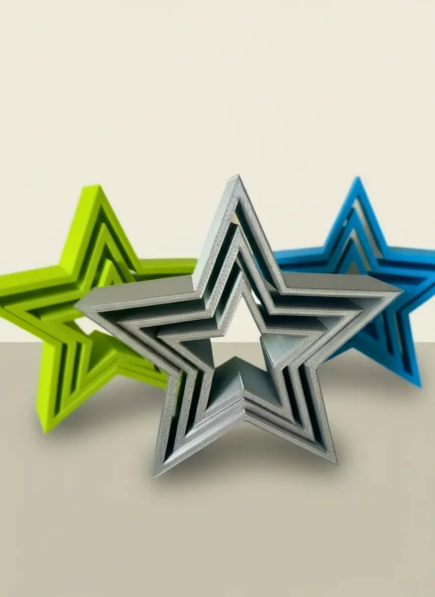 Weihnachtsstern aus PLA – Teil des 3er Sets
