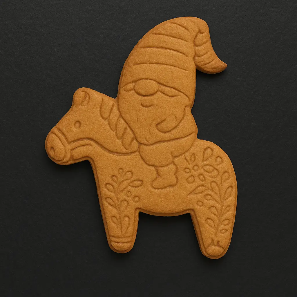 Ausstechform Wichtel auf Dalapferd inkl. Stempel