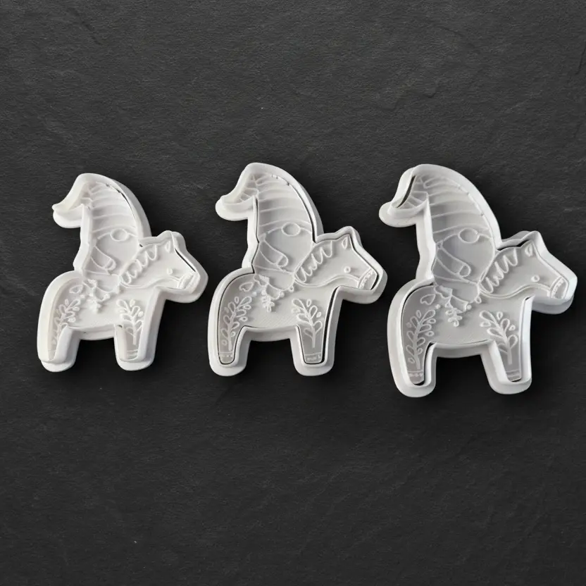 Ausstechform Wichtel auf Dalapferd inkl. Stempel