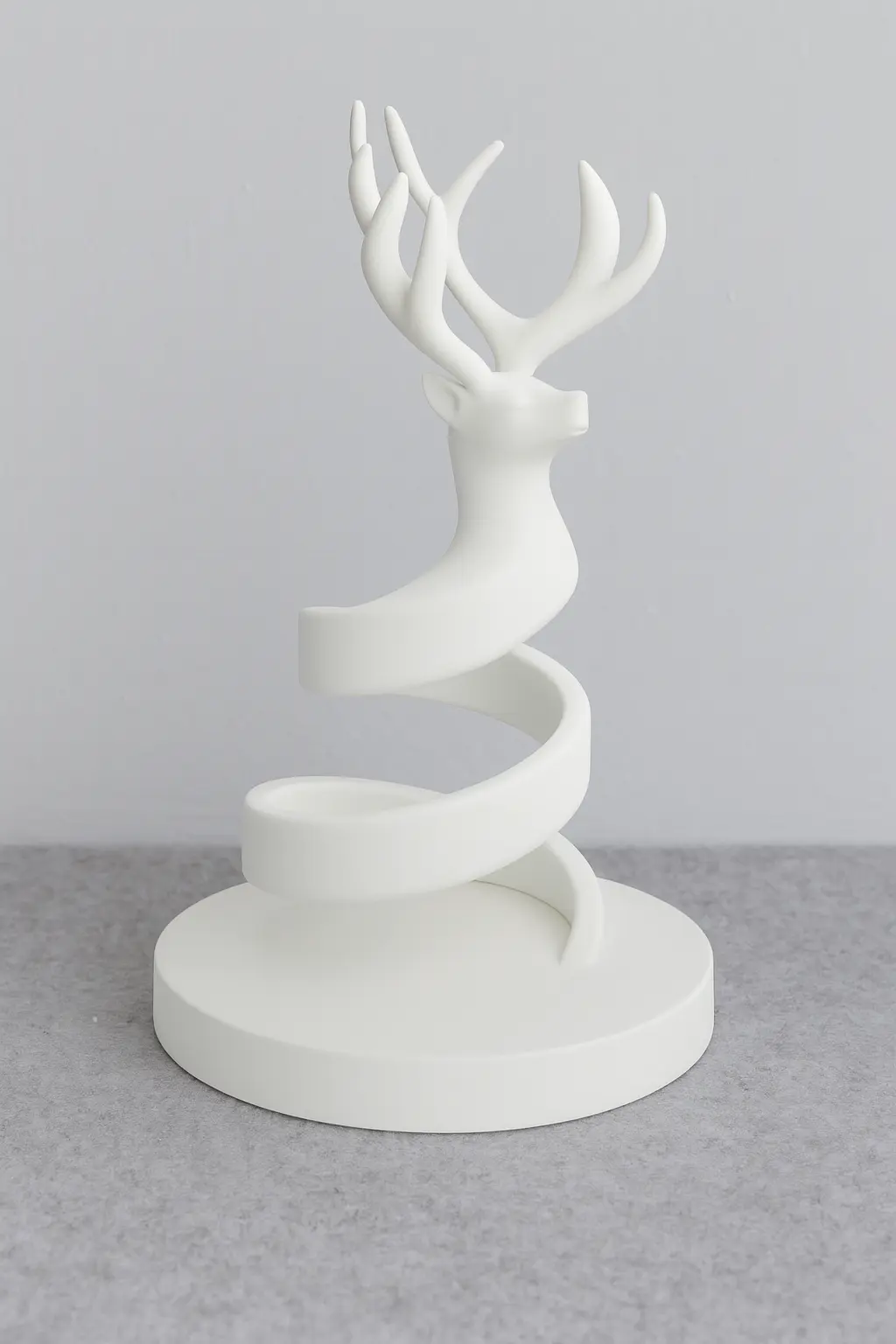 Moderner Rentier Kerzenhalter in Spiralform, ohne Teelicht