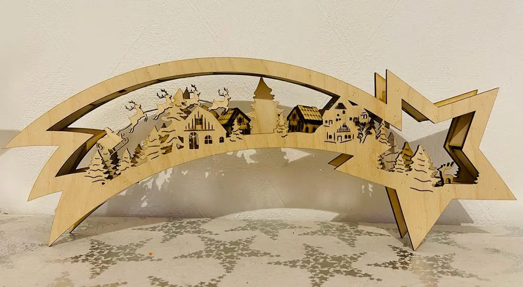 Sternschnuppe Weihnachtsstern – Winterdeko Gesamtansicht