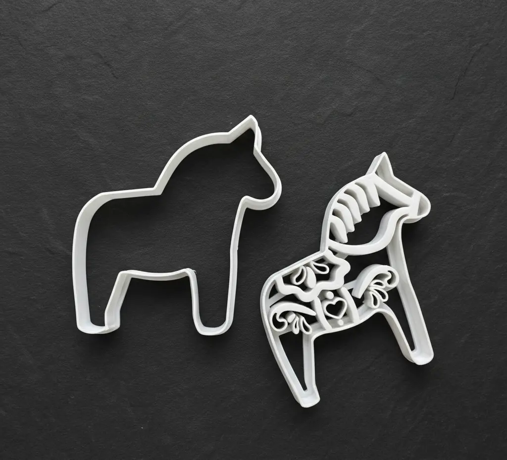 Ausstechform Dalahäst mit Stempel