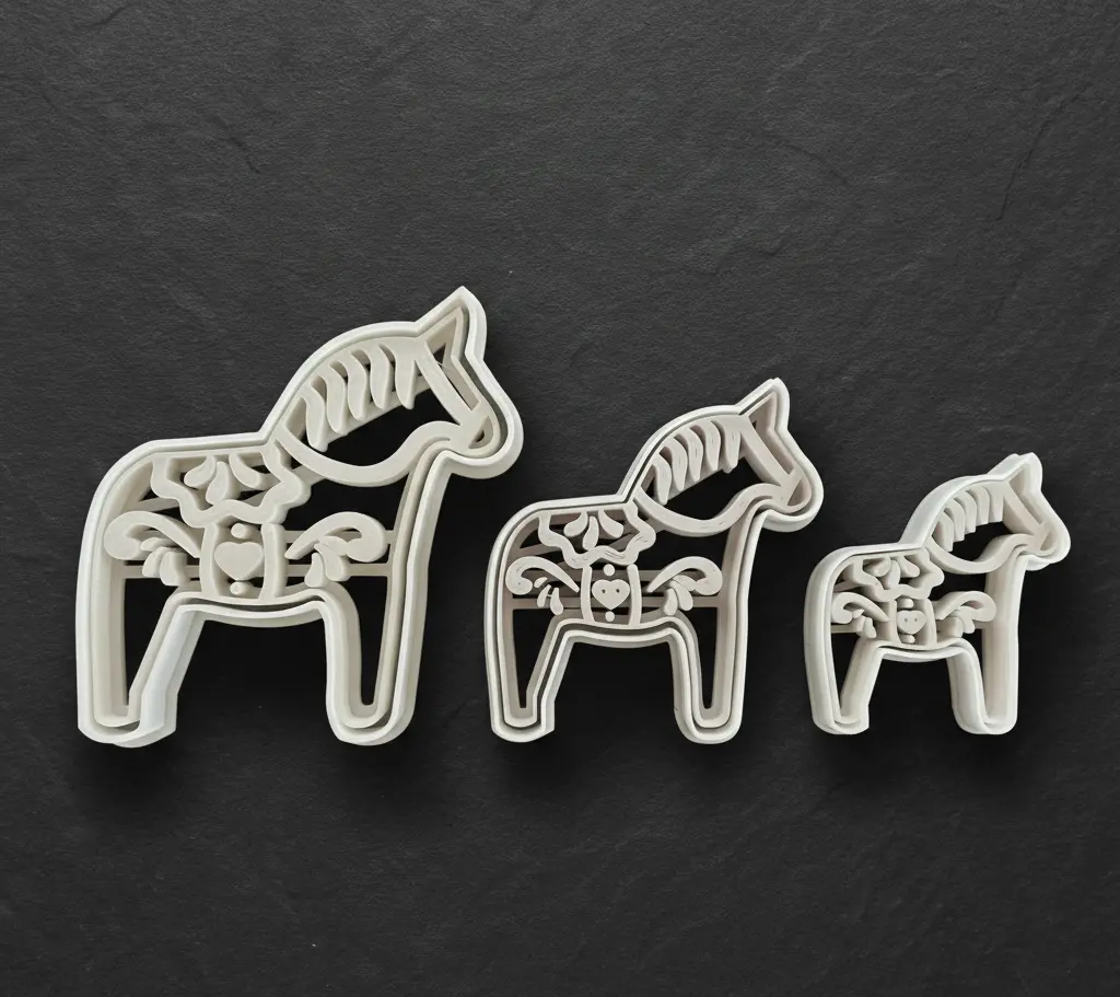 Ausstechform Dalahäst mit Stempel