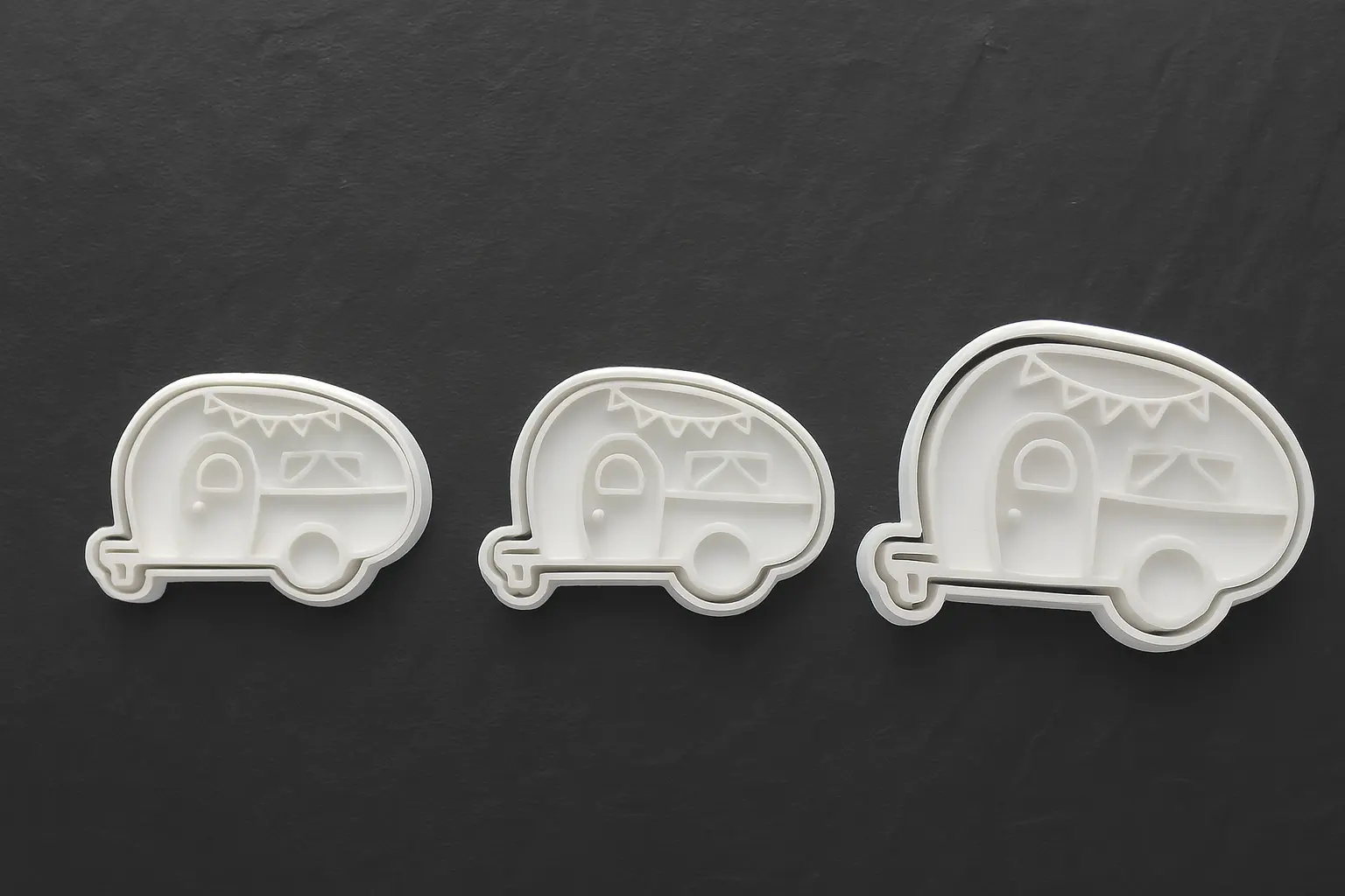 Ausstechform Wohnwagen mit Stempel