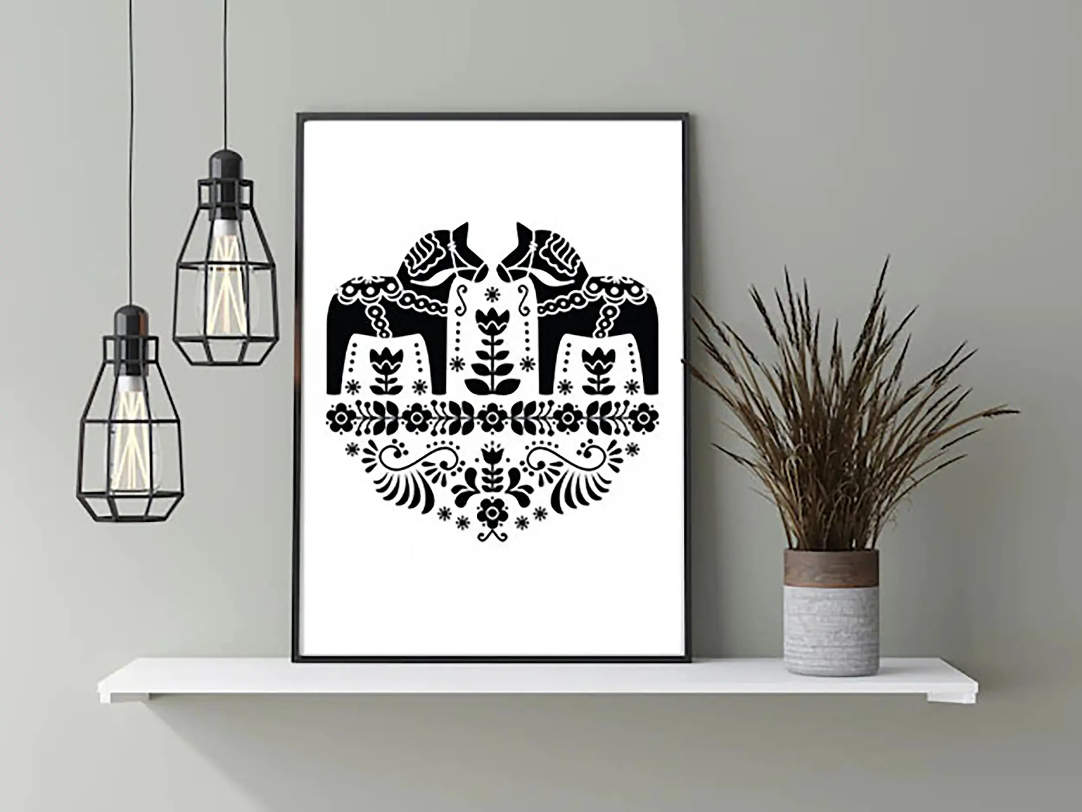 Dalapferd Dalahäst Wanddeko