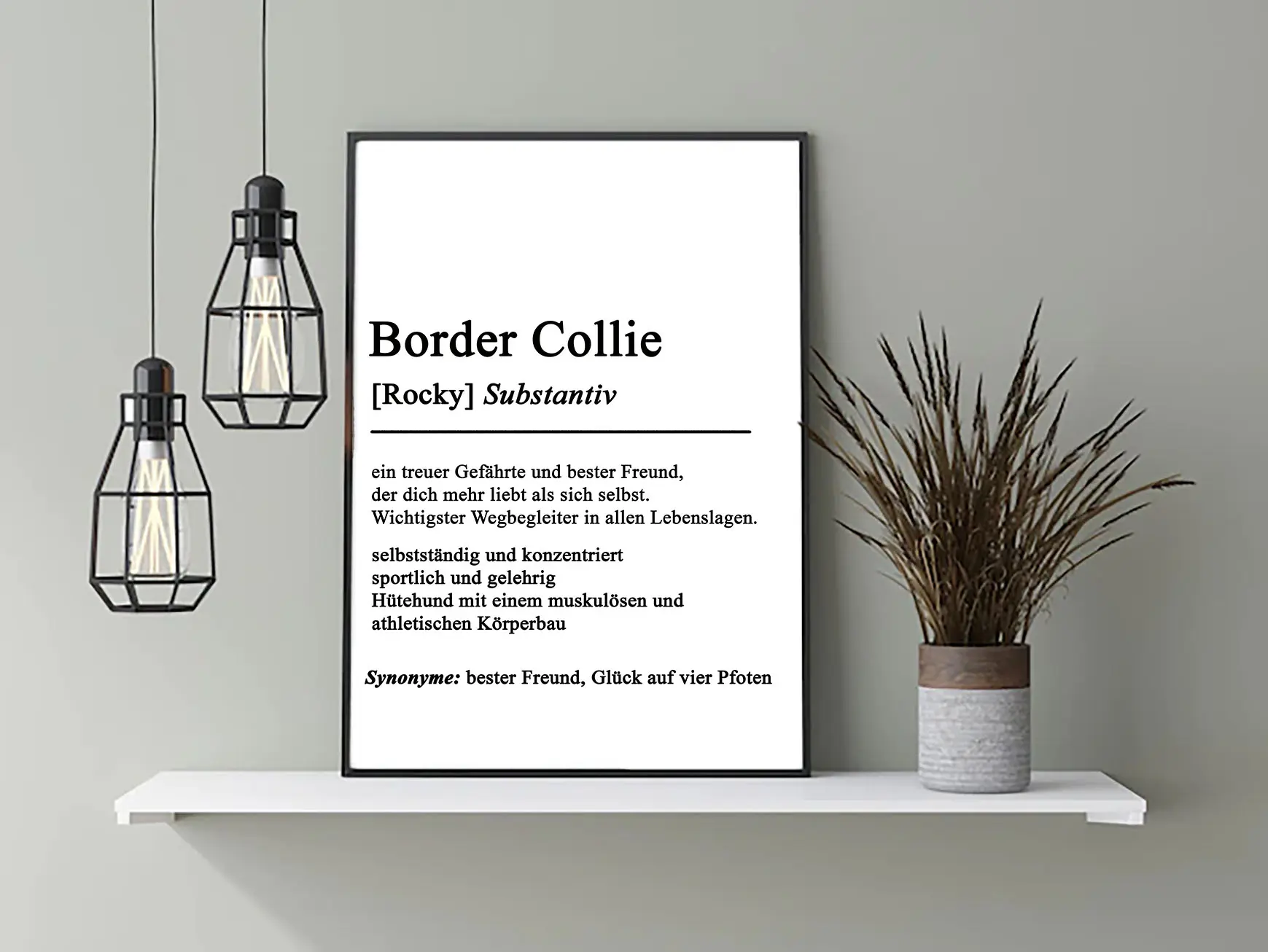 Definition Border Collie Wanddeko