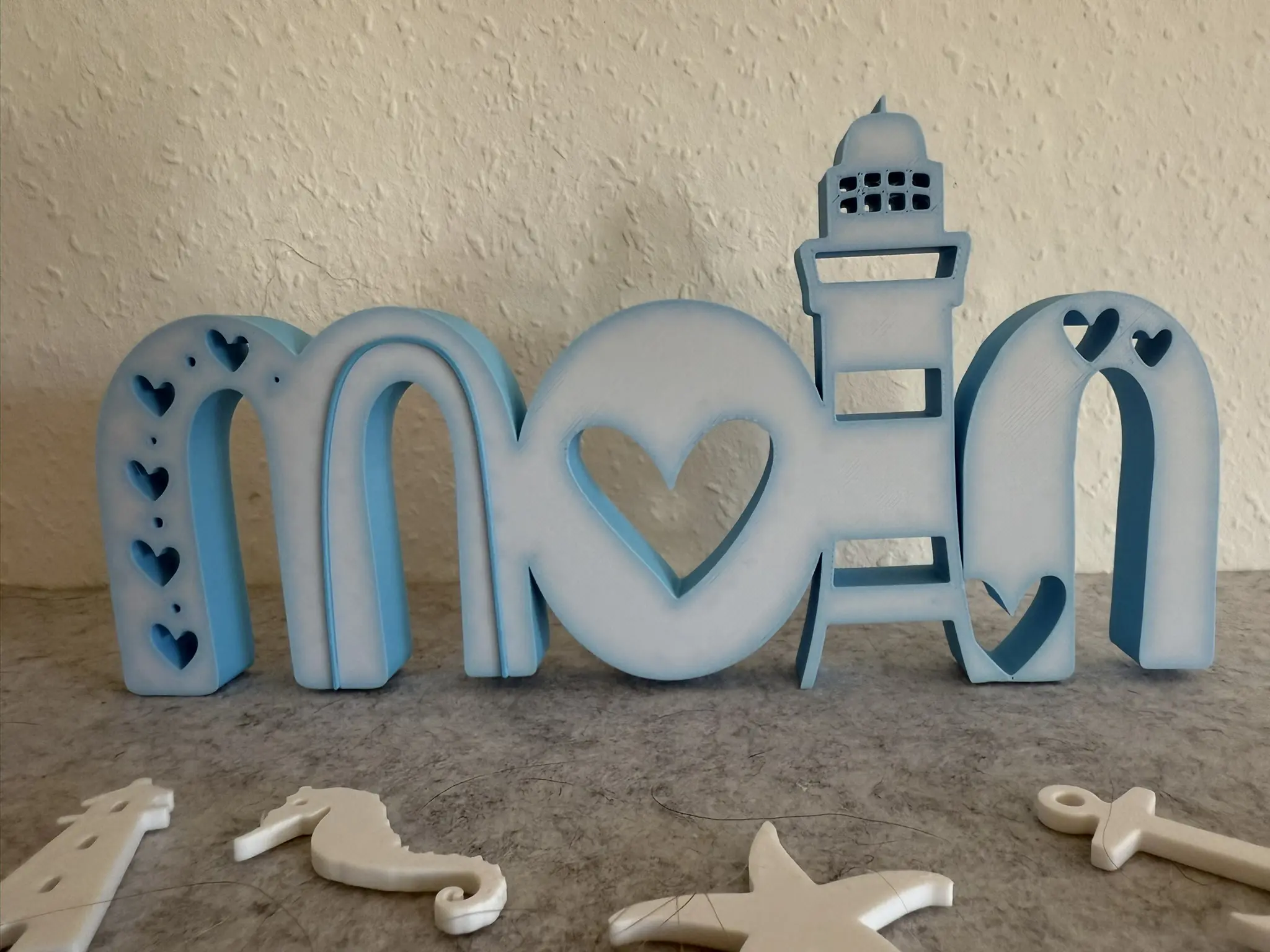 Deko-Schriftzug MOIN maritim