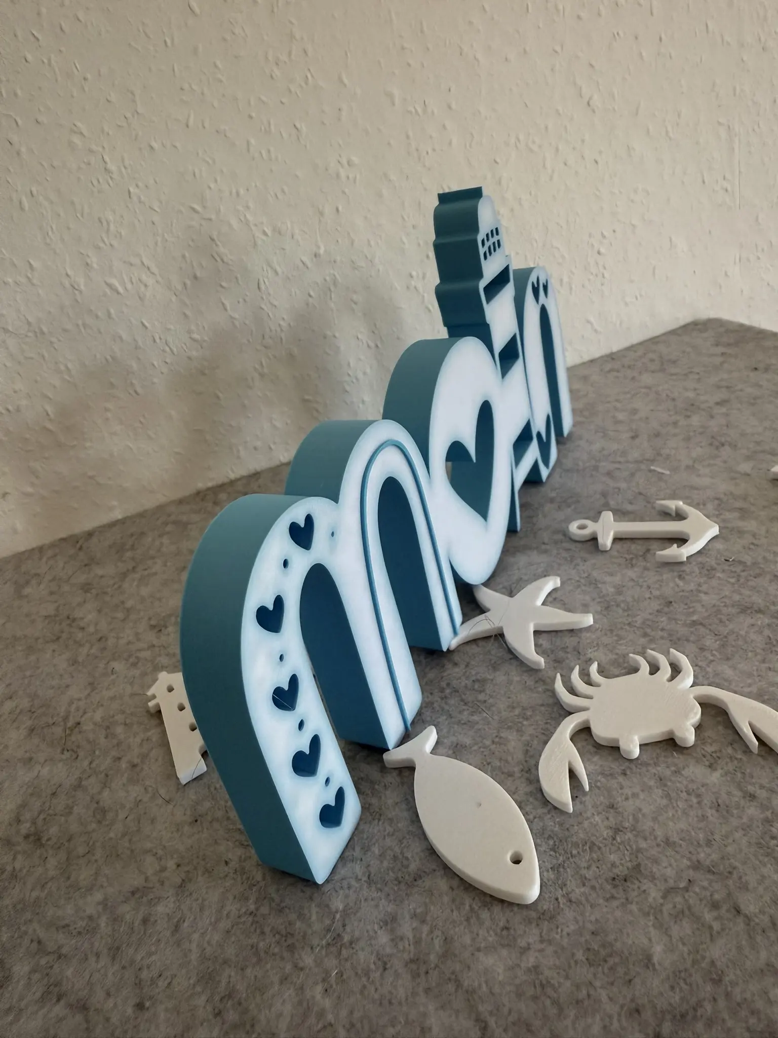 Deko-Schriftzug MOIN maritim