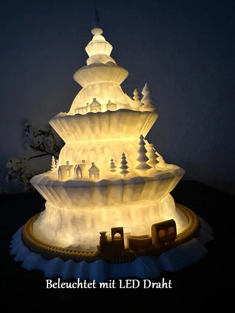 Weihnachtsbaum mit Zug – stilvolle Winterdeko – Bild 3