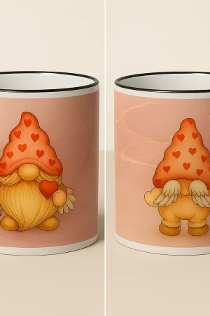 Witzige Gnom Tasse mit frechem Po auf der Rückseite – originelle Geschenkidee