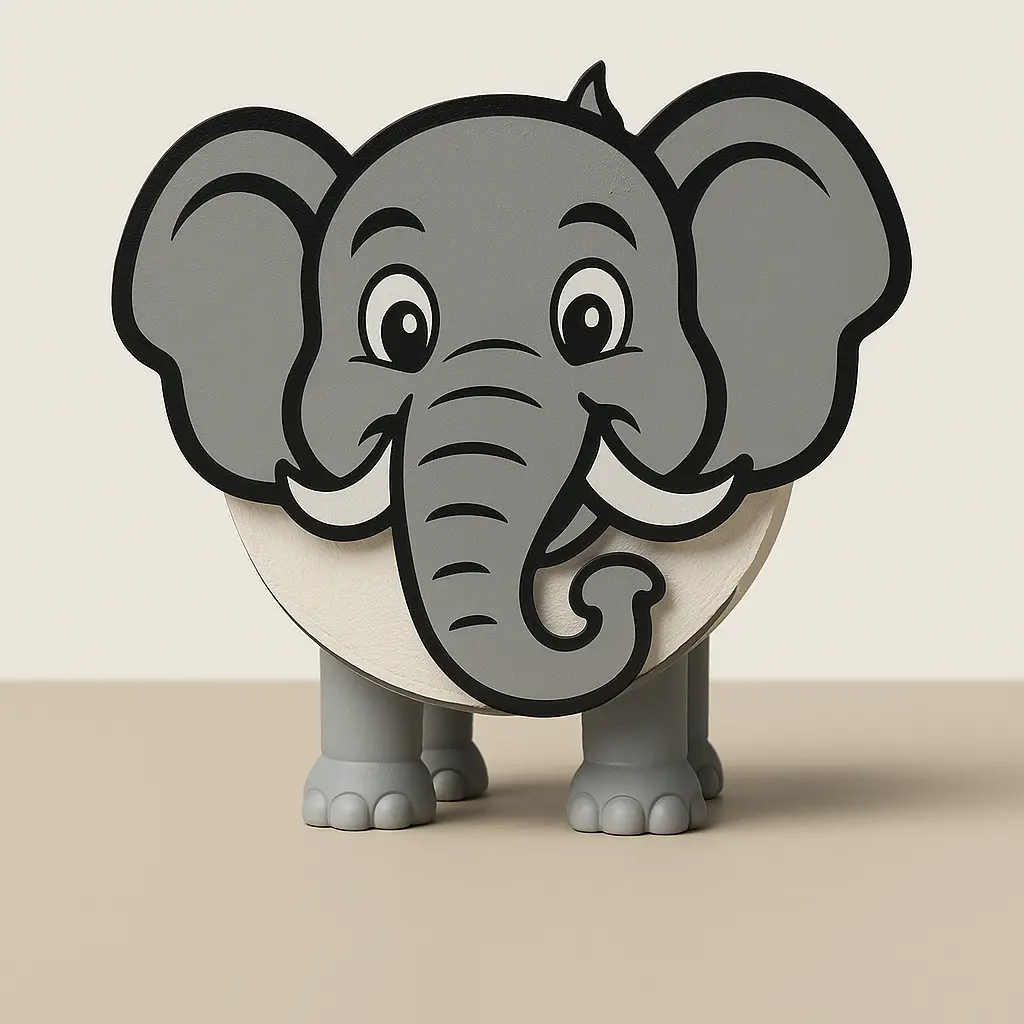 Klopapierhalter Elefant Gustav Vorderseite – lustige WC-Deko