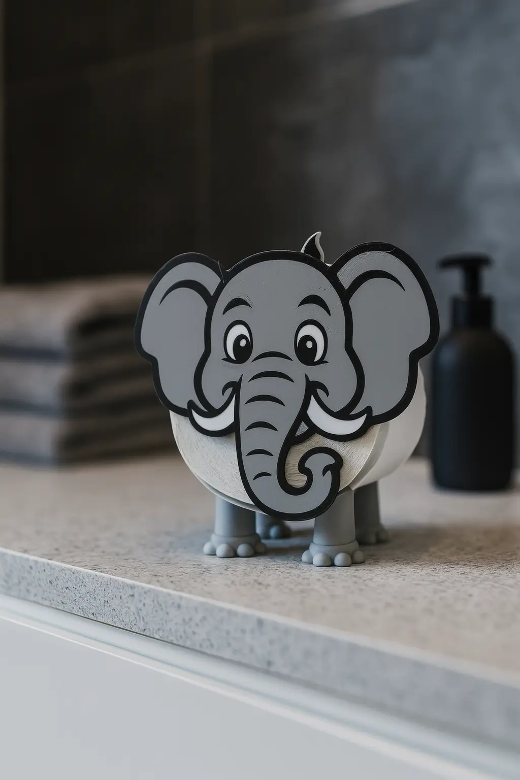 Klopapierhalter Elefant Gustav Rückseite – witziger Toilettenpapierhalter