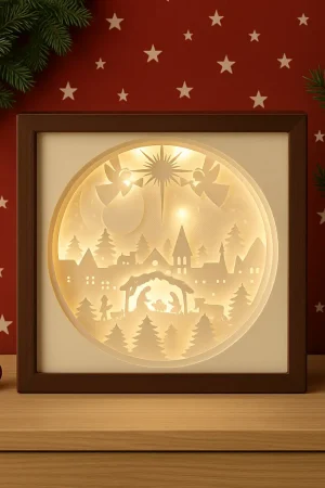 Leuchtrahmen Krippe beleuchtet – stimmungsvolle Weihnachtsdeko mit LED