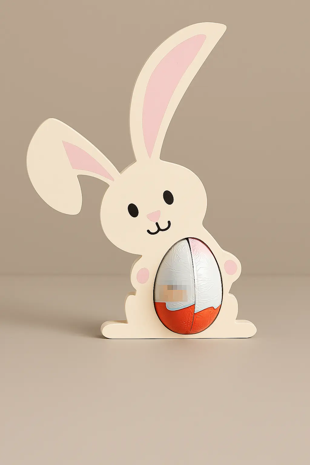 Osterhase Deko mit Schokoladenei als Oster-Mitbringsel