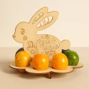Osterhase Figur Holz mit Platz für mehrere Eier