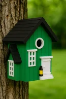 Vogelhaus/Nistkasten Häuschen an Baum befestigt