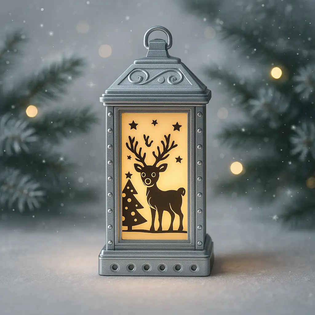 Weihnachtliche Laterne mit Rentier Motiv