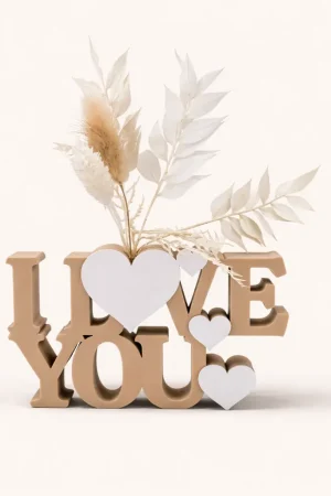 I love you Schriftzug mit Herzen