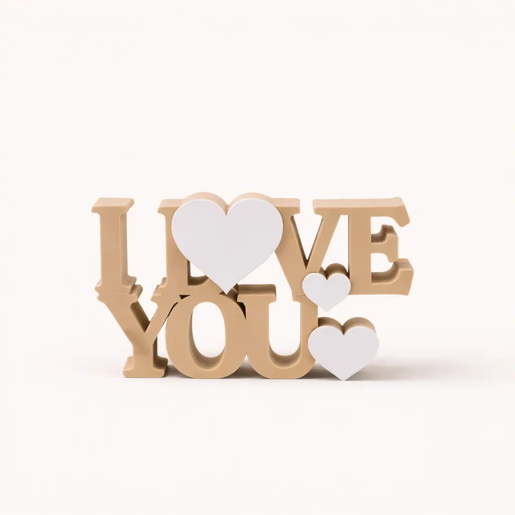 I love you Schriftzug mit Herzen – Bild 4