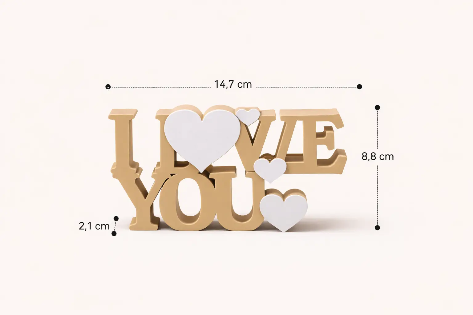 I love you Schriftzug mit Herzen – Bild 3